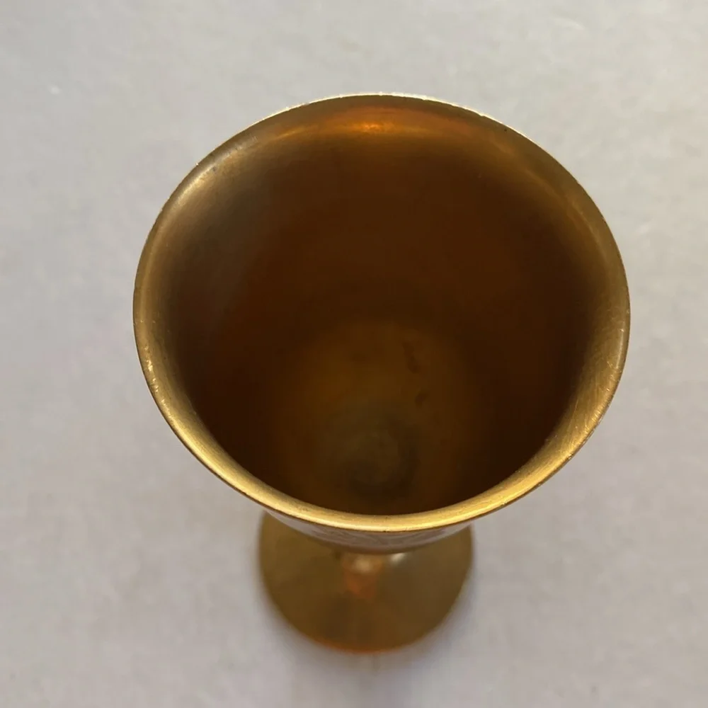 Vintage Brass Goblet 6” tall x 2.74” Diameter